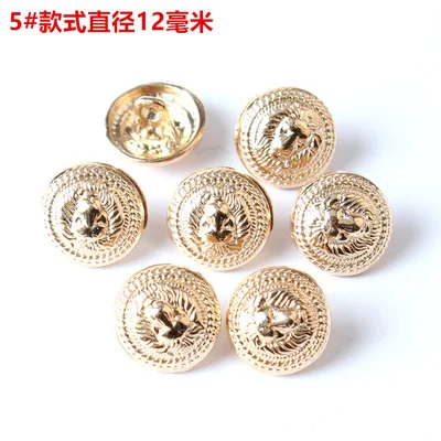 E 12mm 20Pcs/lot 11-12.5mm high-grade round button black gold white metal button men and women shirt clothes decorative buttons C086 - Цвет: E 12mm