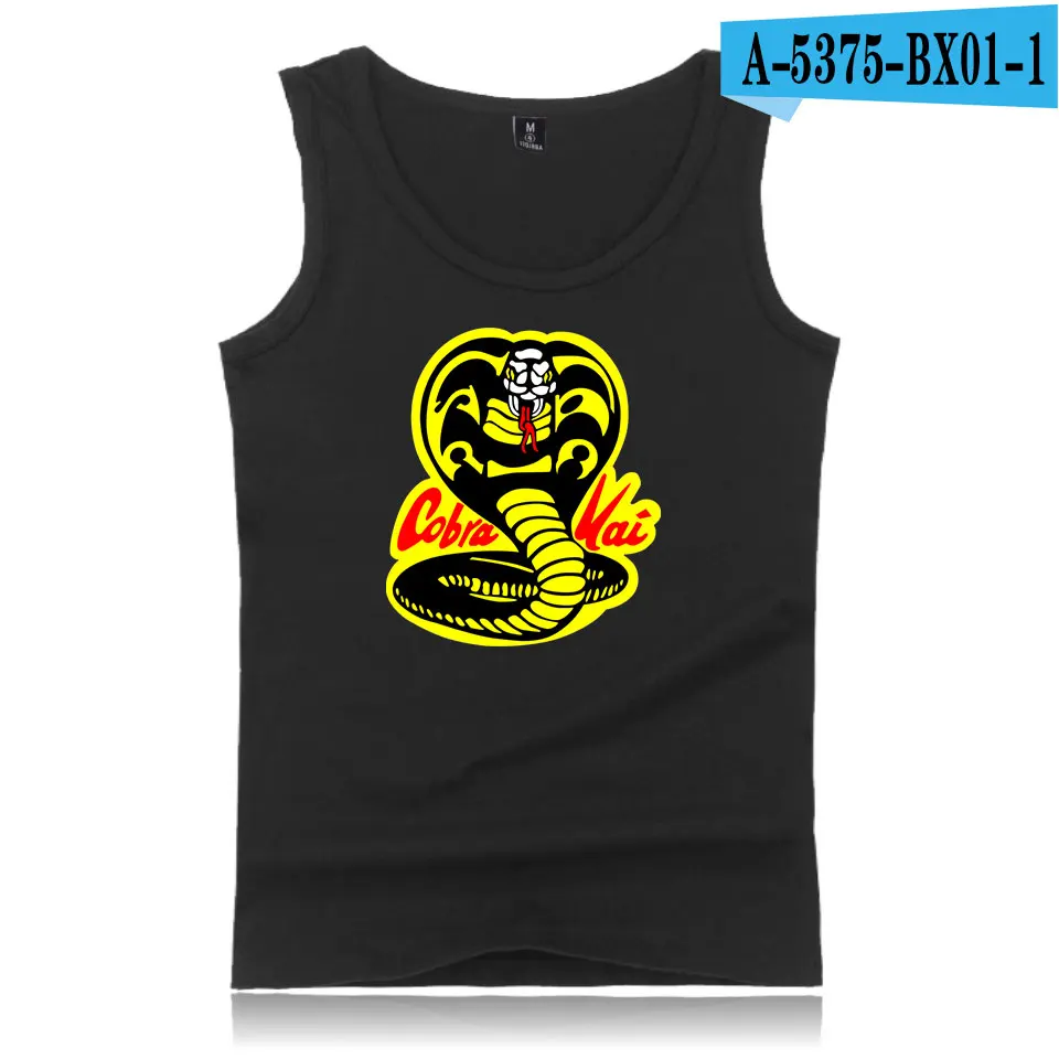 Cobra Kai безрукавки для мужчин/женщин с надписью аниме летние рубашки без рукавов Cobra Kai тренировки Подходят Хлопок Танк Повседневный Топ с принтом жилет - Цвет: A5375
