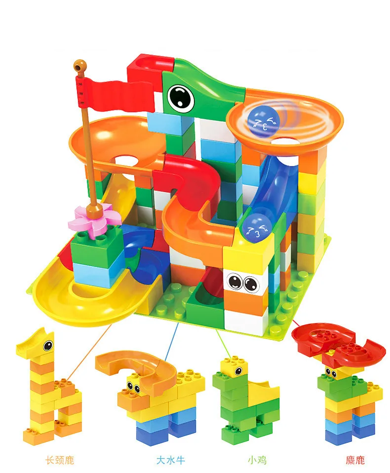 148 шт. гоночный лабиринт Duplo Marble Race Run шариковый трек строительные блоки