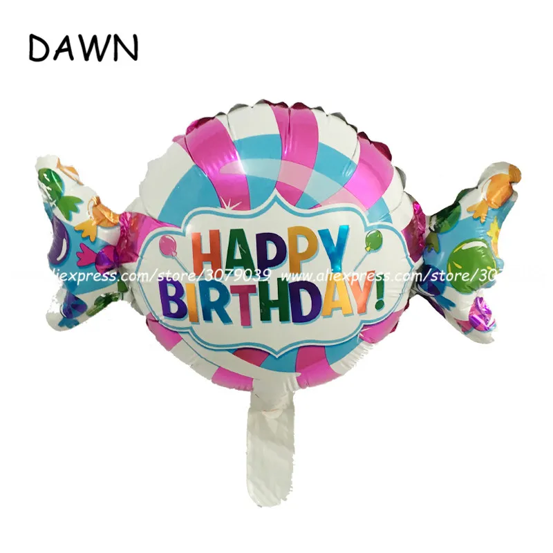 10pcs/lot candy film HAPPY BIRTHDAY Foil Balloons Wedding Banquet baby birthday party decoration balloon | Дом и сад