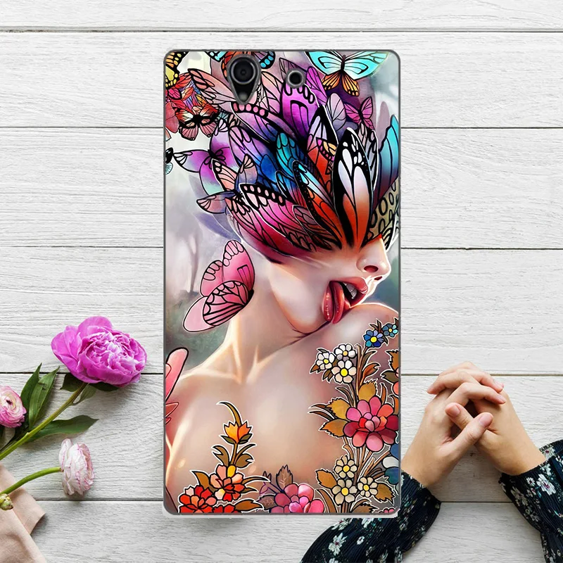 Чехол с изображением Льва кота для Sony Xperia Z L36h C6603 C6602 5 0 &quot цветочным принтом
