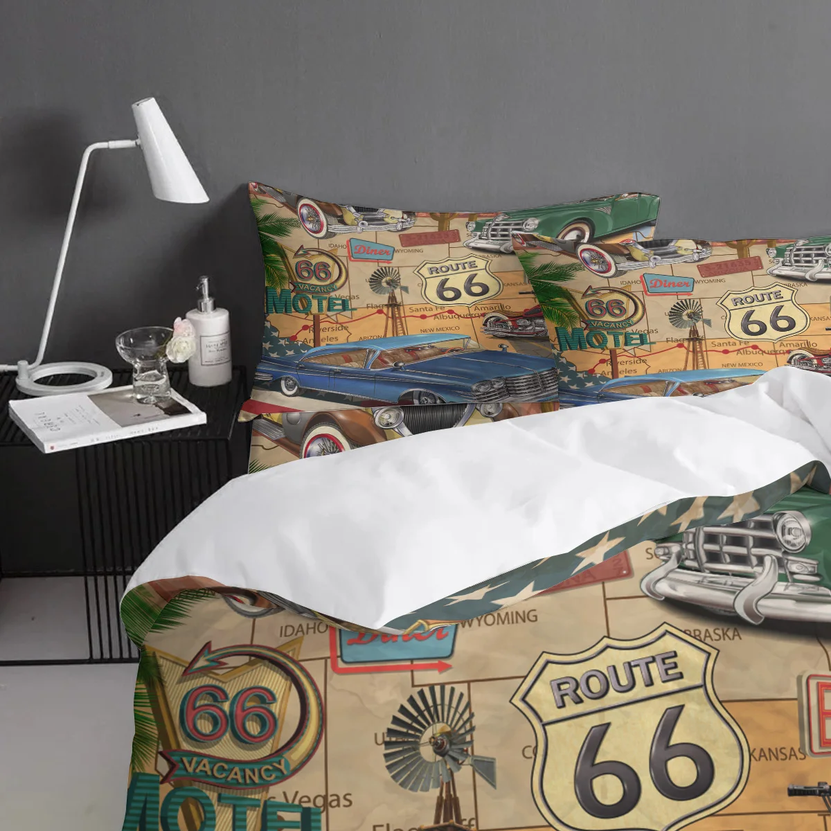 Пододеяльник WARMTOUR в стиле ретро Route 66 Постер пододеяльник набор из 4 предметов