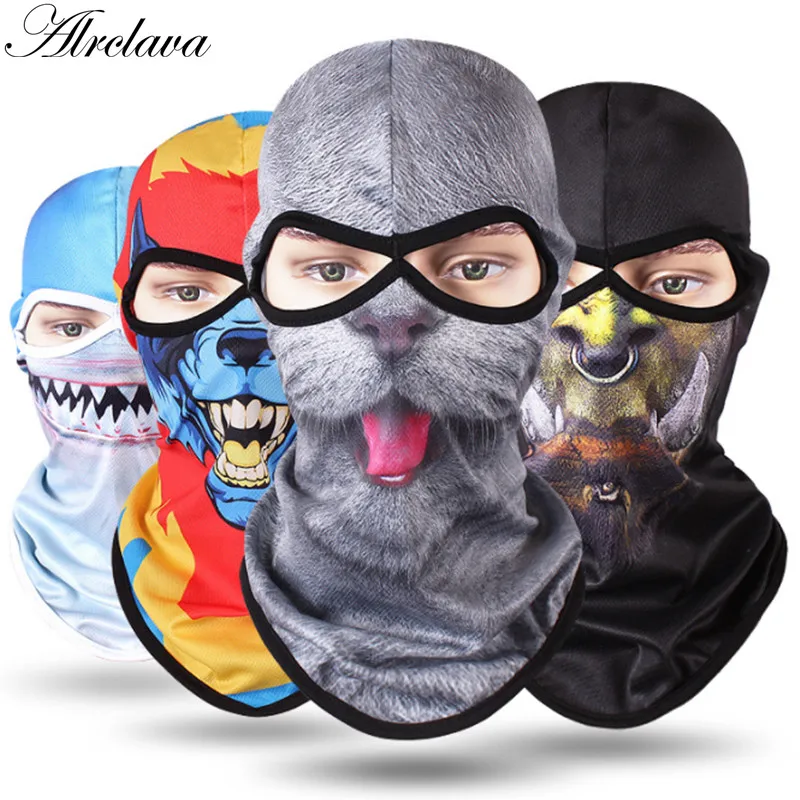 3D животных мотоцикла анфас маска Ветрозащитная Балаклава дышащий занятий