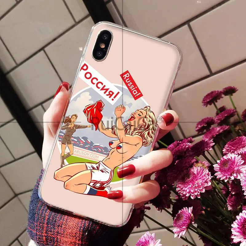 Ruicaica Sports FOOTBALL GIRL TPU Soft Silicone Transparent Phone Case for iPhone 6S 6plus 7 7plus 8 8Plus X Xs MAX 5 5S XR | Мобильные