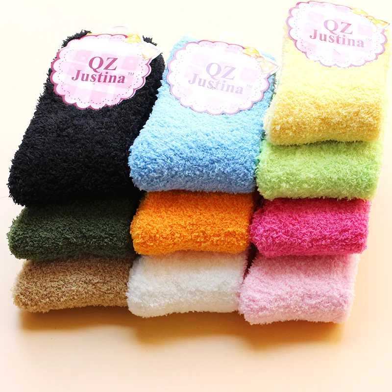 10 Пар/лот реальная зима утолщенной коралловых бархатной теплые носки во всех