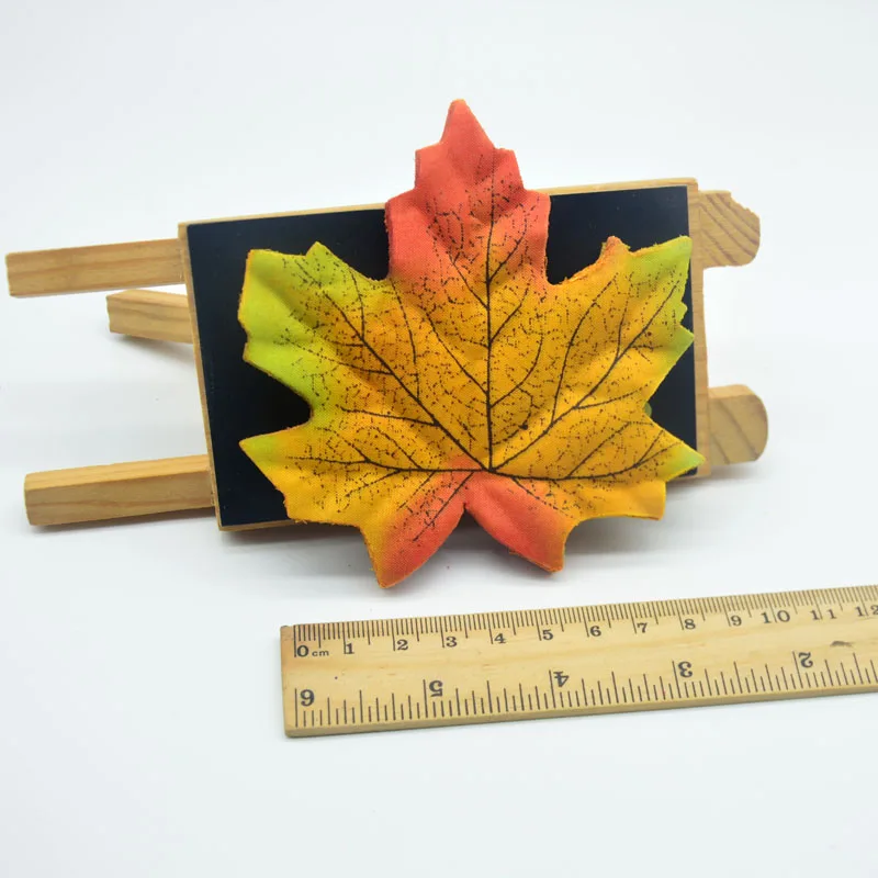 9cm-three color 100 шт./лот, искусственные кленовые листья, имитация, декоративные, искусственный шелк, осенние листья для дома, Свадебная вечеринка, Декор, сцена, макет 7 см - Цвет: 9cm-three color