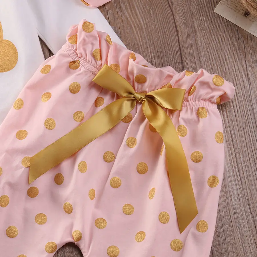 3 шт. детский комбинезон в горошек с кроликом|baby girl clothes|bebek giyimnewborn baby clothes |