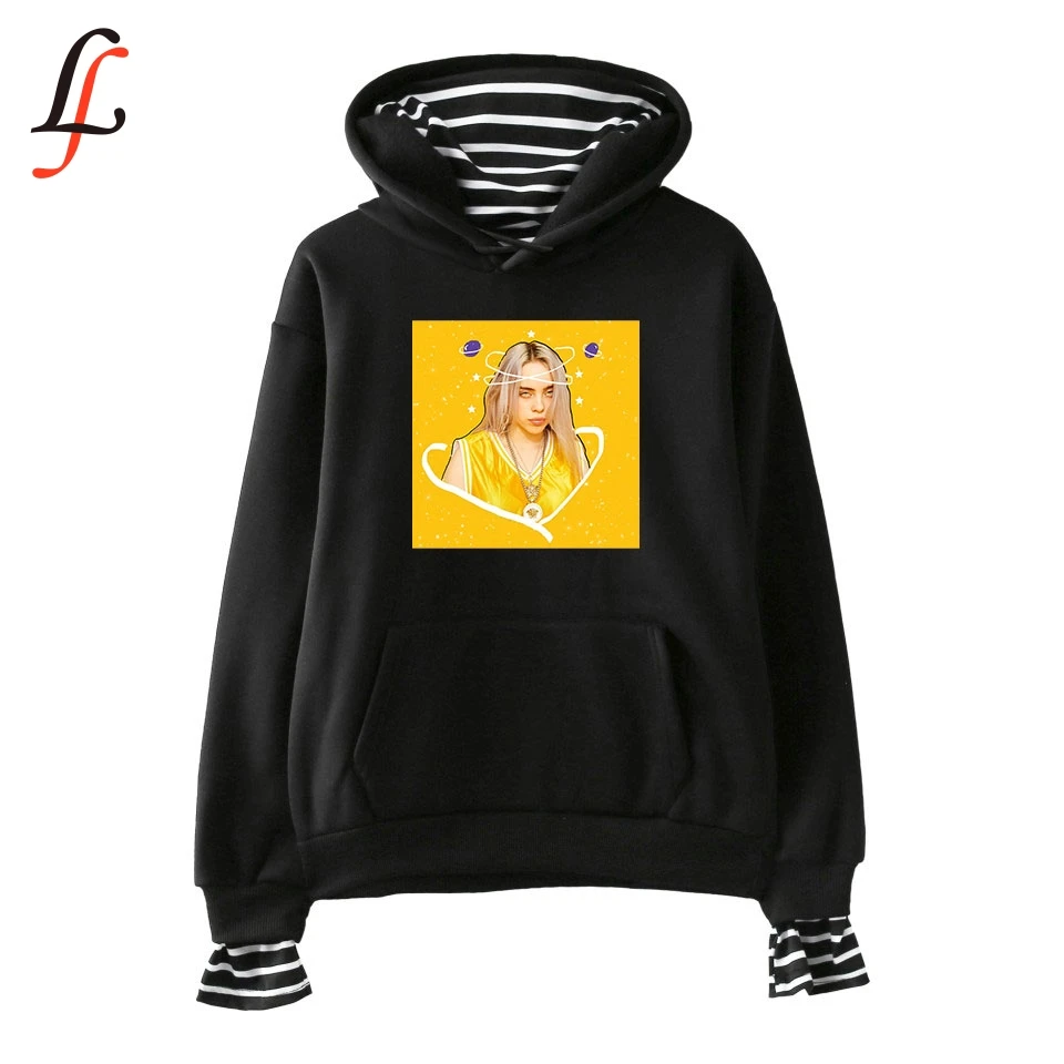 Женские толстовки с капюшоном Billie Eilish повседневные пуловеры из двух частей в