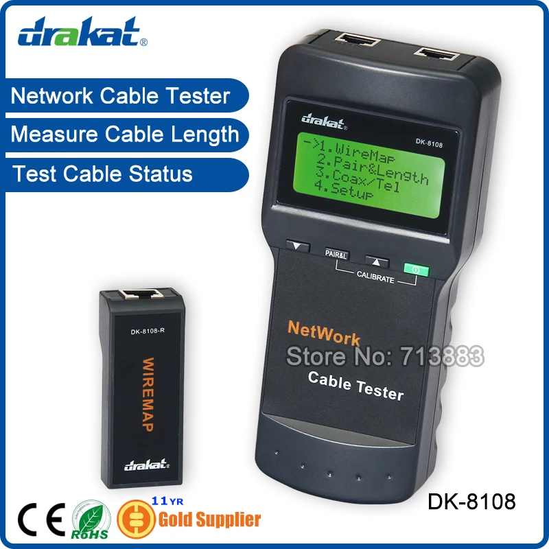 Высокое качество длина Lan Кабельный тестер ЖК-экран SC8108 | Компьютеры и офис