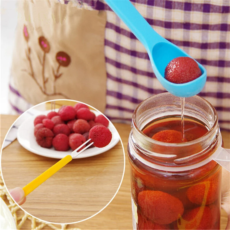 1 Компл. 2 В Фрукты Вилка Творческий Мини Combo Комплекты Портативный Посуда Дуршлаг