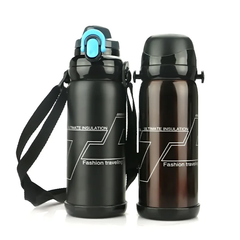 Stainless Steel Outdoor Vacuum Flask Cup Sports Water Bottle Creative Gift Large Capacity Insulation Pot With Rope | Дом и сад