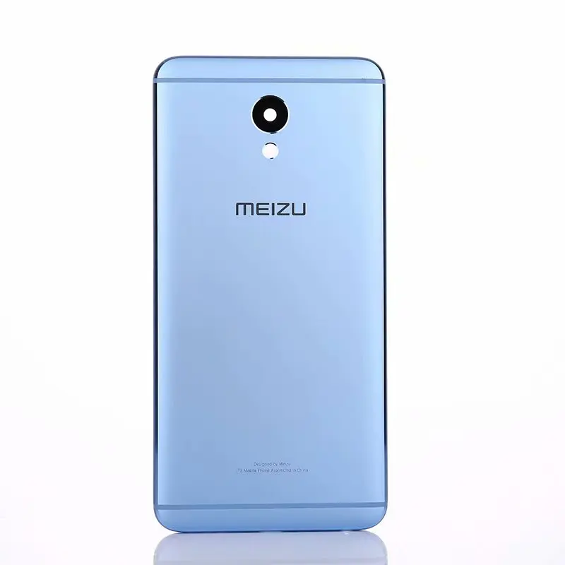 Синий M5Note, корпус для Meizu M5 Note, металлическая задняя крышка на батарейке, запасные части для мобильного телефона, чехол с объективом камеры - Цвет: Синий