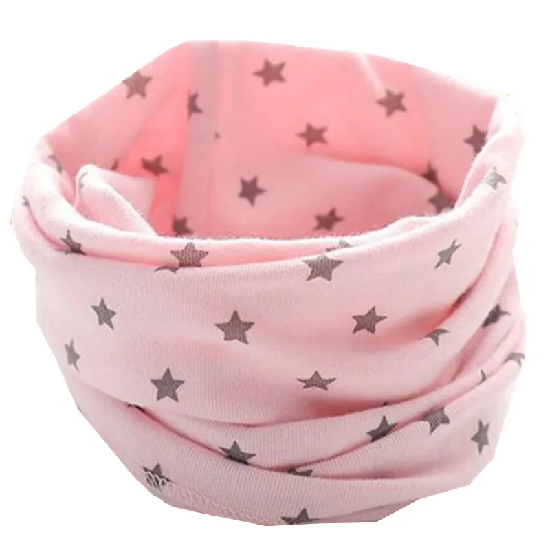 pink small star Новинка для девочек и мальчиков; сезон зима-осень-весна, Детская Хлопковая шарф для девочек, для мальчиков детские нагрудники снуд модные детские комплекты с принтом из воротник детей Bufandas девушка-хомут с круглым воротником для мальчиков и девочек шарф - Цвет: pink small star