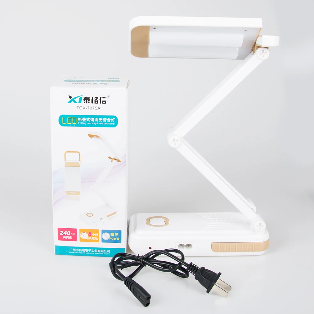 Складная Светодиодная настольная лампа с кнопочным переключателем светильник