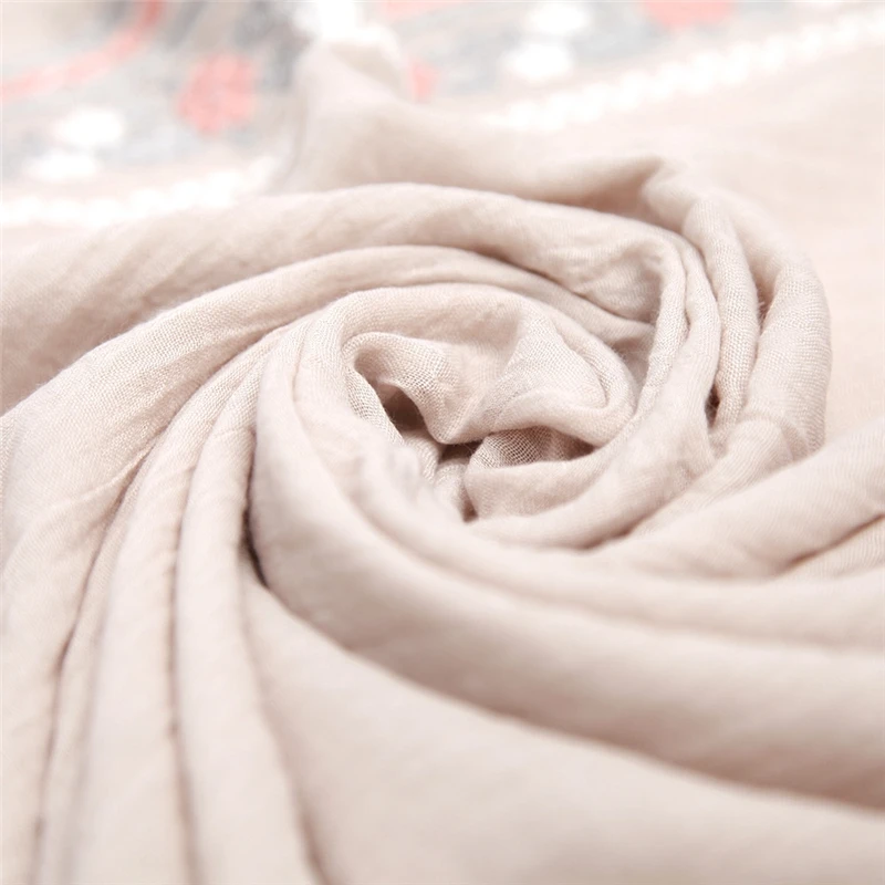 2018 Новый вышитый цветок шарф модный хиджаб роскошные женские шарфы и шали бренда