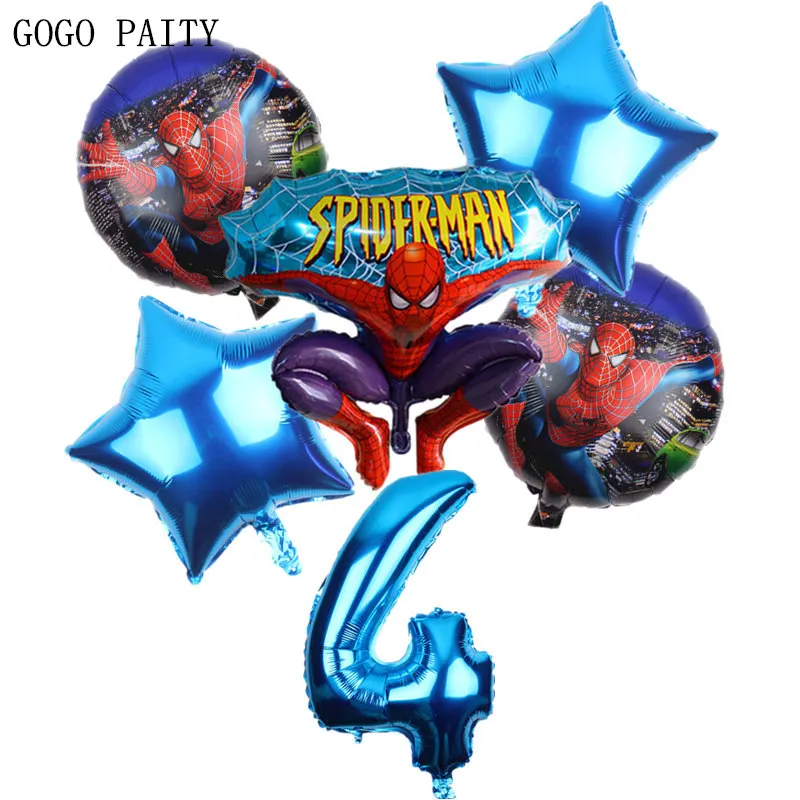 GOGO PAITY 6 шт./лот шары с изображениями Человека паука 32 дюймов набор воздушных шаров