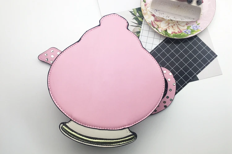 Весело моды чайник Форма Заклепки шить женские искусственная кожа Сеть Кошелек