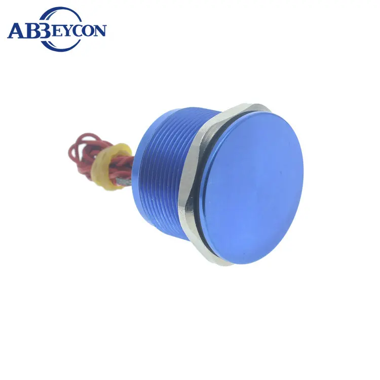 Abbeycon Momentary Flat Head 2A 19mm Normally Open Waterproof Aluminium Alloy Wired Silver IP68 Touch Piezo Switch | Обустройство