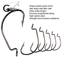 50pcslot fishing hooks high carbon steel worm bait jig fish hooks bass barbed hooks wide crank for fish tackle tools