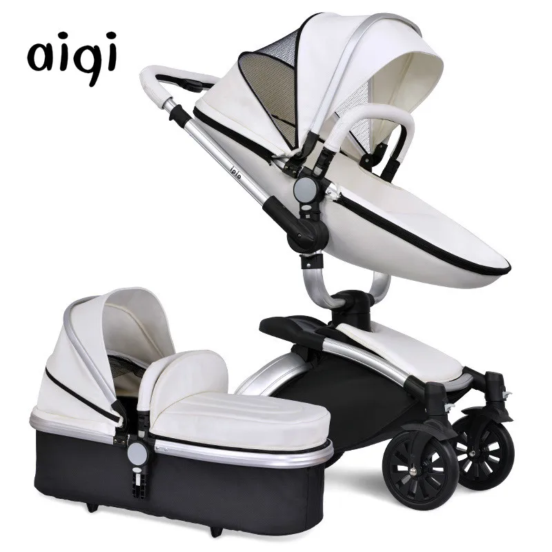Коляска Aiqi 2 в 1 с корзиной для новорожденных поворотом на 360 градусов|stroller