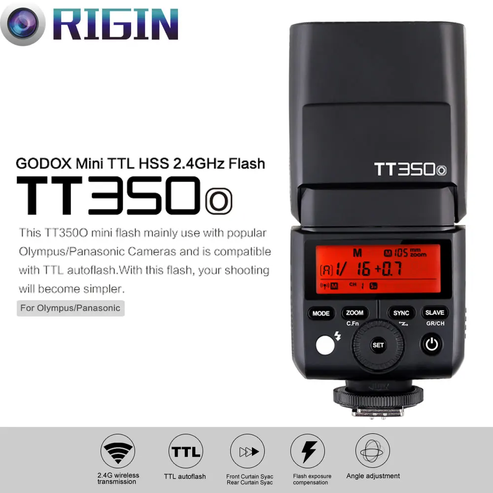 Новое поступление Godox Mini Thinklite TTL TT350O камера вспышка высокая скорость 1/8000s GN36 для