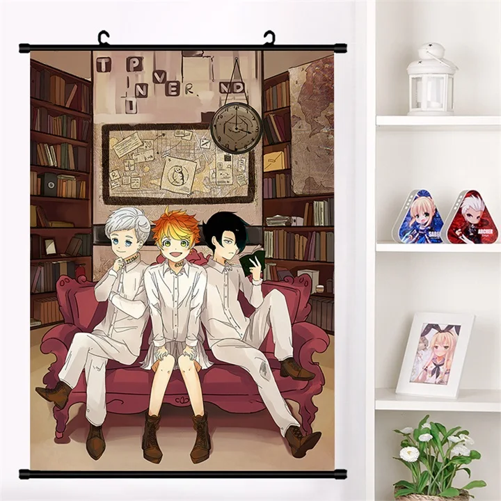 L Карнавальный костюм в стиле аниме; обещали Neverland Yakusoku no нетляндии "," Норман Эмма Ray наклейки на стену панно настенные плакат домашний декор собрать - Цвет: L