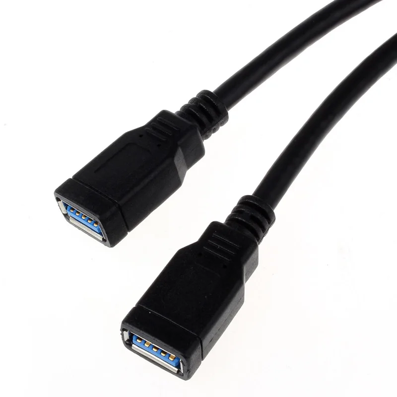 Фото Кабель-удлинитель с 2 разъемами USB 3,0 (Female) на 20-контактный разъем для материнской платы, XS7329, дропшиппинг №3