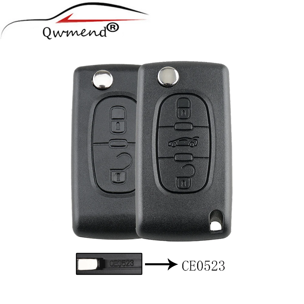 Чехол для автомобильного ключа VA2/HU83 с 2/3 кнопками Citroen C1 C2 C3 C4 C5 Berlingo Picasso Peugeot CE0523