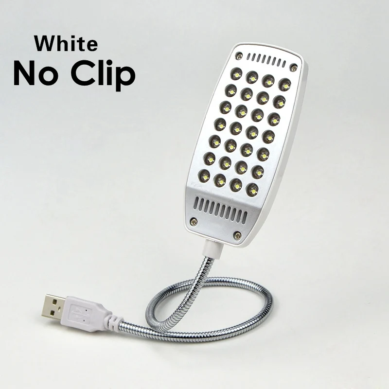 No Clip White USB power настольные лампы гибкий светодиодный светильник с зажимом на стол для студентов, Обучающие лампы, прикроватный ночник с выключателем USB светодиодный светильник - Цвет корпуса: No Clip White