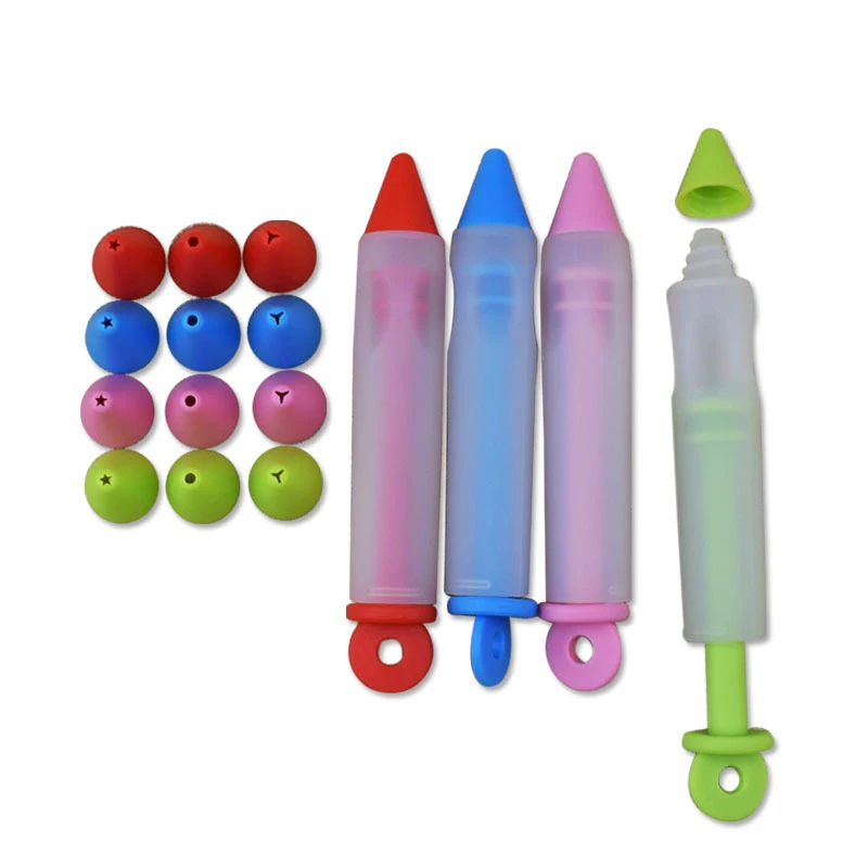 4 Head Set Silicone Cake Piping Tool Cream Chocolate Syringe For Fondant Tools Cookie Baking Kitchen 15 | Дом и сад