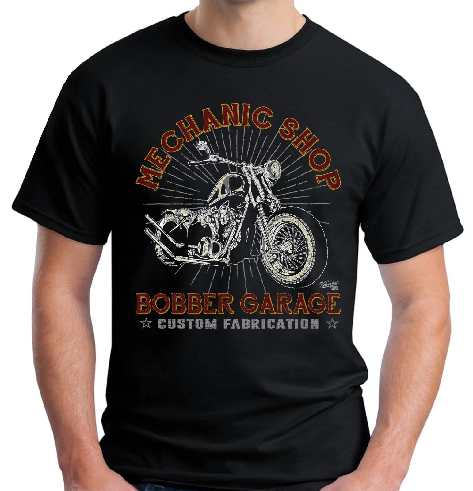 

2019 Hot Sale 100% Cotton Mens Premium Mechanic Shop T-Shirt Bobber Garage Classic Biker V186 Tee Shirt