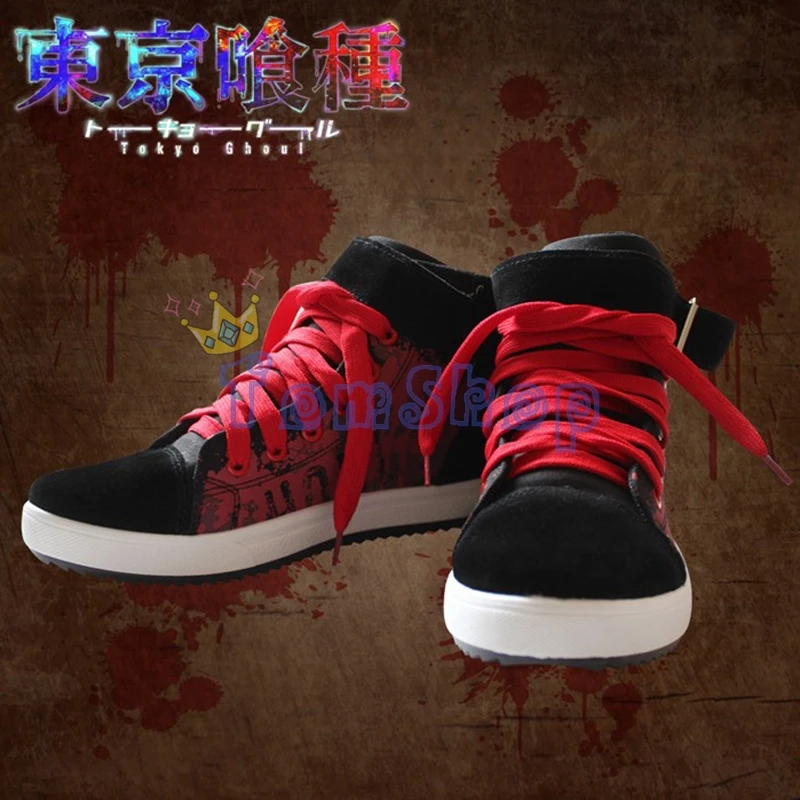 Anime Tokyo Ghoul Kaneki Ken Fashion Canvas Sneakers Men's Casual High Top Cosplay Shoes Free Shipping | Тематическая одежда и