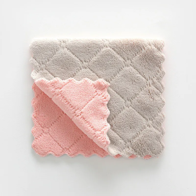 pink gray 1 шт. кухонные принадлежности из кораллового флиса посуда с изображениями фруктов Бытовая чистящая ткань Кухонные гаджеты кухонные инструменты аксессуары - Цвет: pink gray