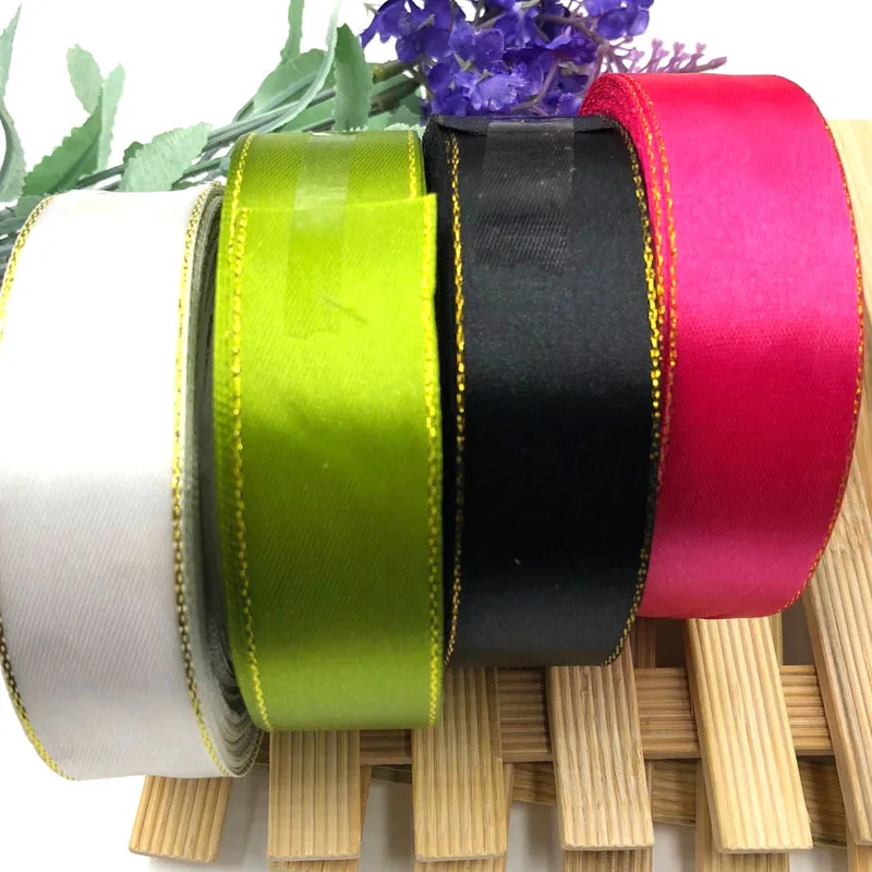

4 Rolls (100 yards) 25mm 4 colors Phnom Penh Satin Ribbon Wedding Party Decoration DIY Gift Packing Belt Wrap ribbon