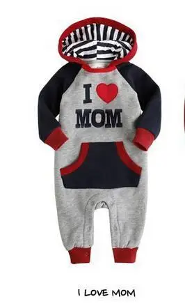 Одежда для малышей i love mum толстовки унисекс Детский комбинезон маленьких