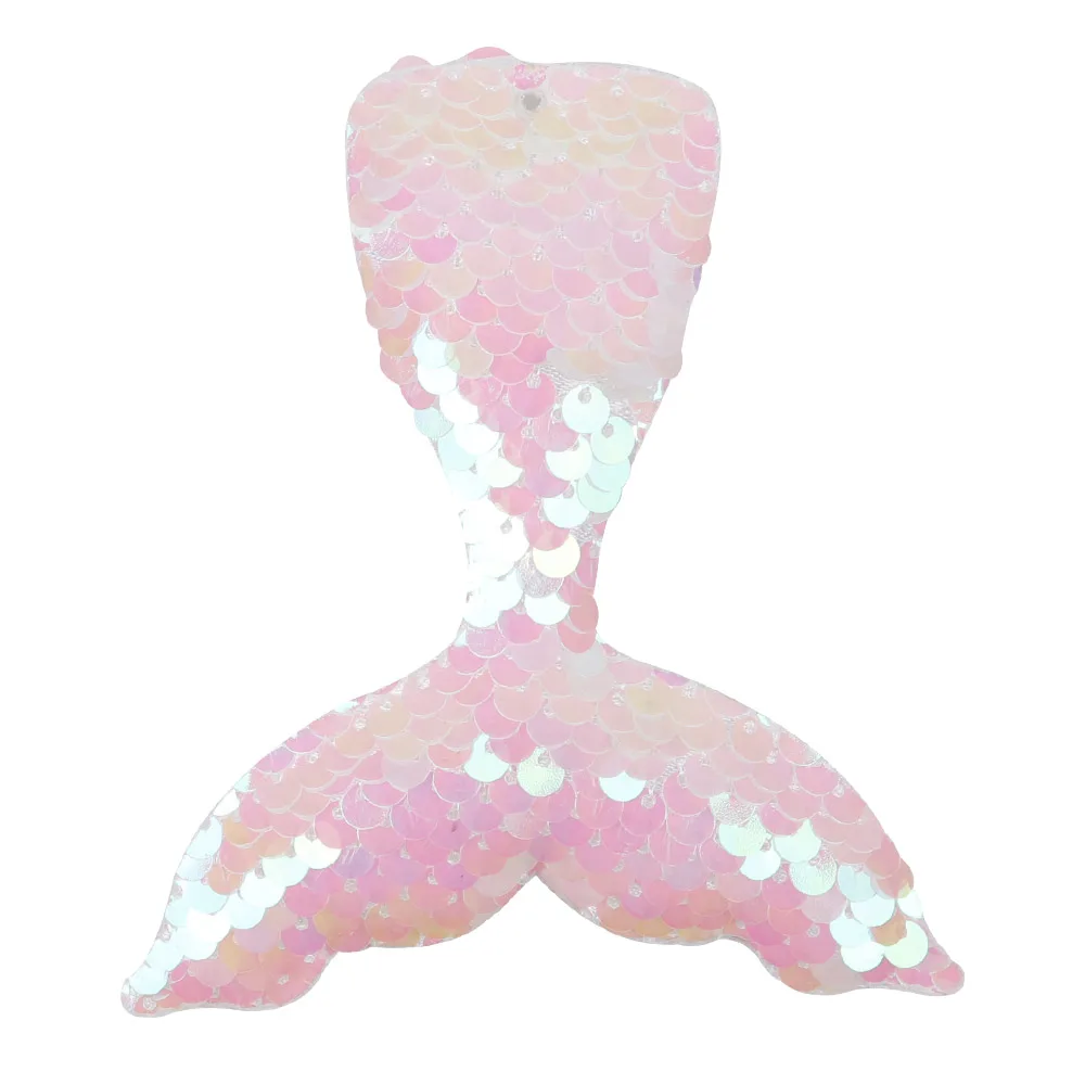 Mermaid Tail Patches With Hole 2-Color Reversible Sequin for DIY Clothes Sewing Supplies Hair Hat Decor Ornament Accessories | Дом и сад
