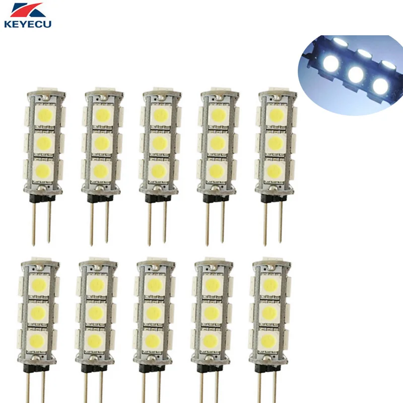 

KEYECU 10X12 V белый G4 13SMD 5050 LED Bi-Pin RV Морская Лодка Кемпер лампа