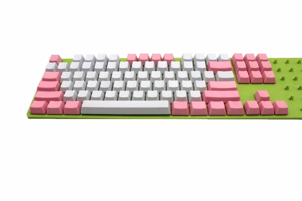 Бесплатная доставка YMDK Белые Розовые Смешанные толстые клавиши PBT 61 87 104 OEM