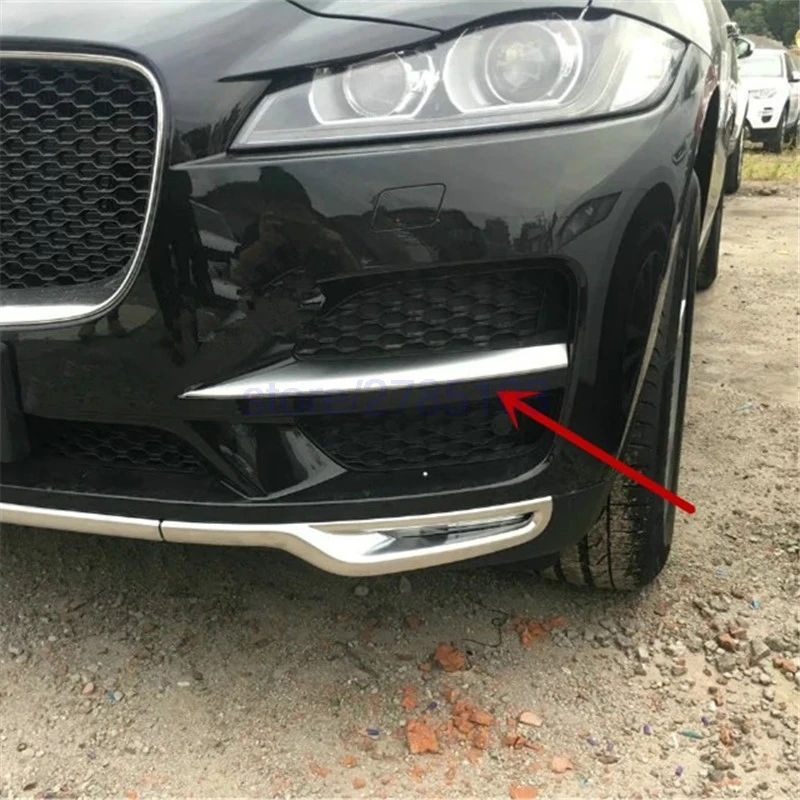 

For Jaguar F-PACE 2016 ABS chrome front head grille racing grill air scoop fog lamp light sticker trim car auto cover styling