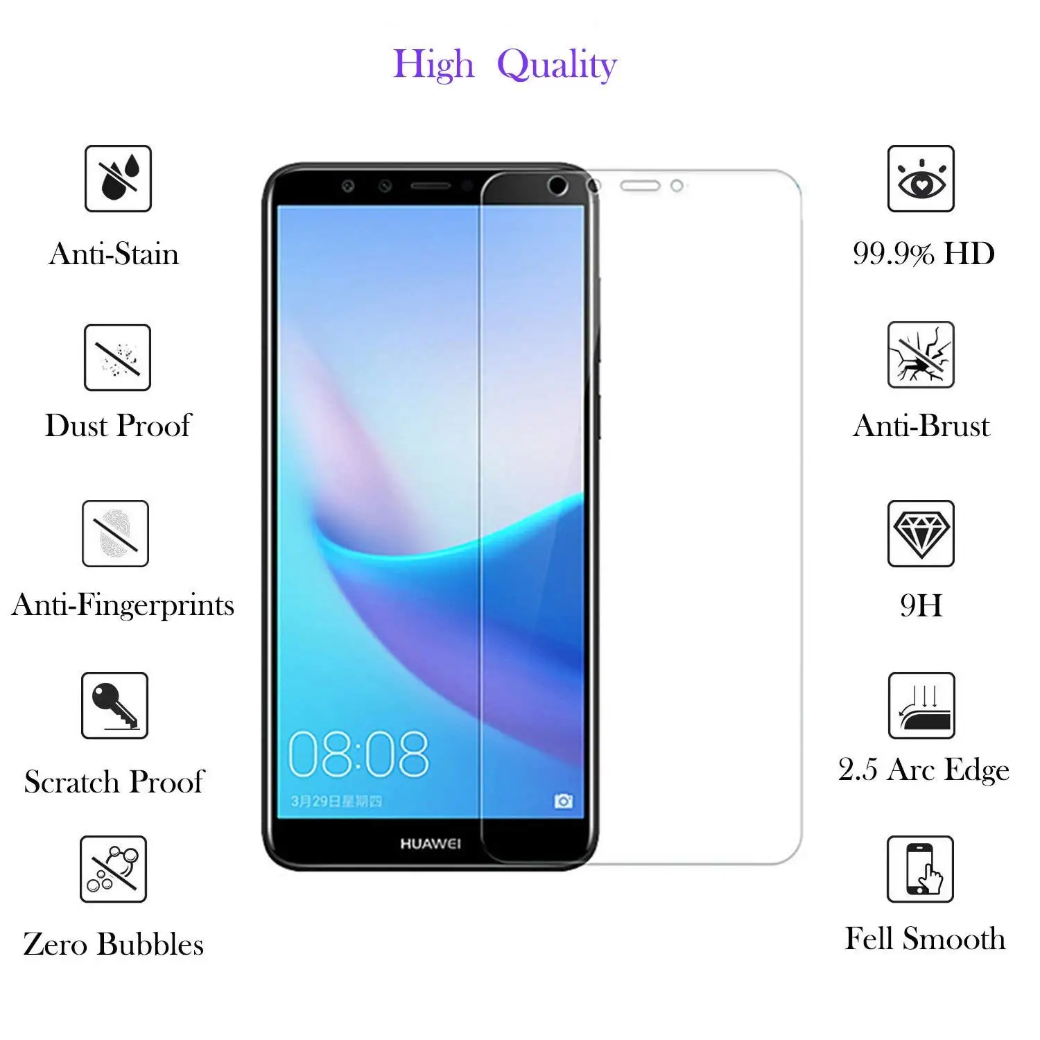Закаленное стекло для Huawei Y9 2018 7A 6C Pro Защитная пленка экрана Honor 8 9 Lite P20 P8 P9 2017