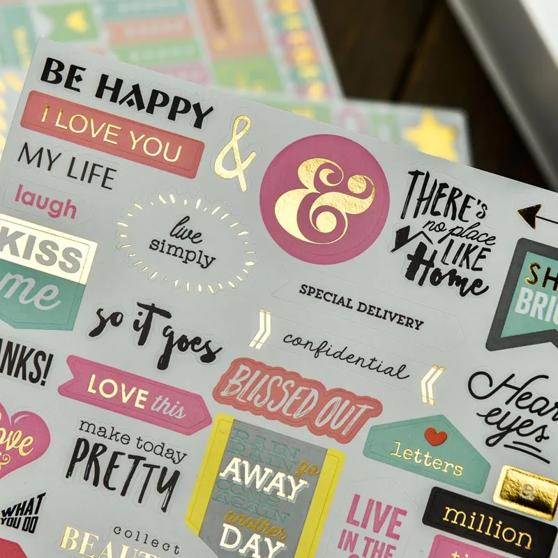 KSCRAFT 4pc Be Happy Self- adhesive Sticker for Scrapbooking/ DIY Crafts/ Card Making Decoration | Дом и сад