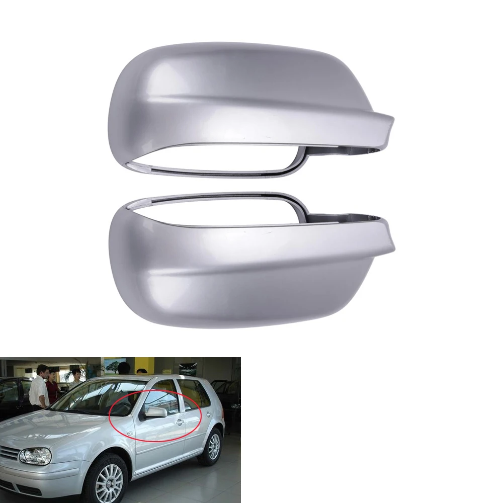 

Левое и правое боковое зеркало для обзора, Автомобильное Зеркало, чехол, серебряная пара для VW Passat B5 Bora Golf 4 Comfortline Toledo Leon Ibiza SEAT