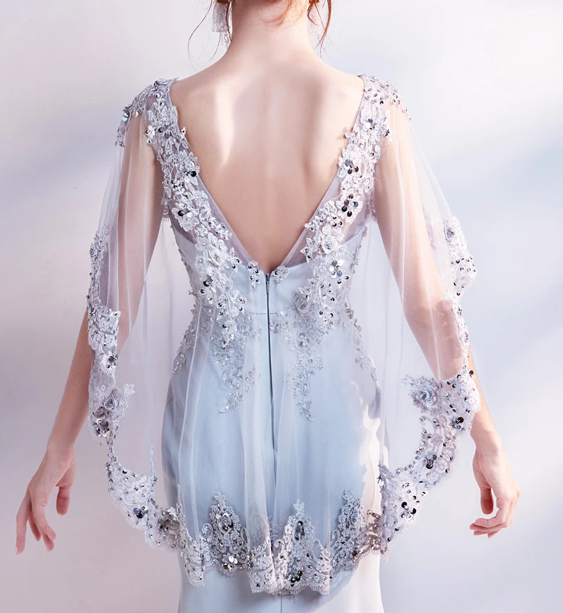 Горячая Распродажа модное кружевное длинное вечернее платье с v-образным вырезом