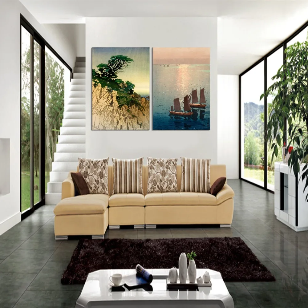 2 Panel Modern Canvas Prints Artwork Landscape Pictures Decor High Quality HD Print Painting | Дом и сад