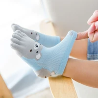 new design cute cartoon bear five toes socks kids socks girl boy children hosiery five fingers socks mesh breathable foot socks