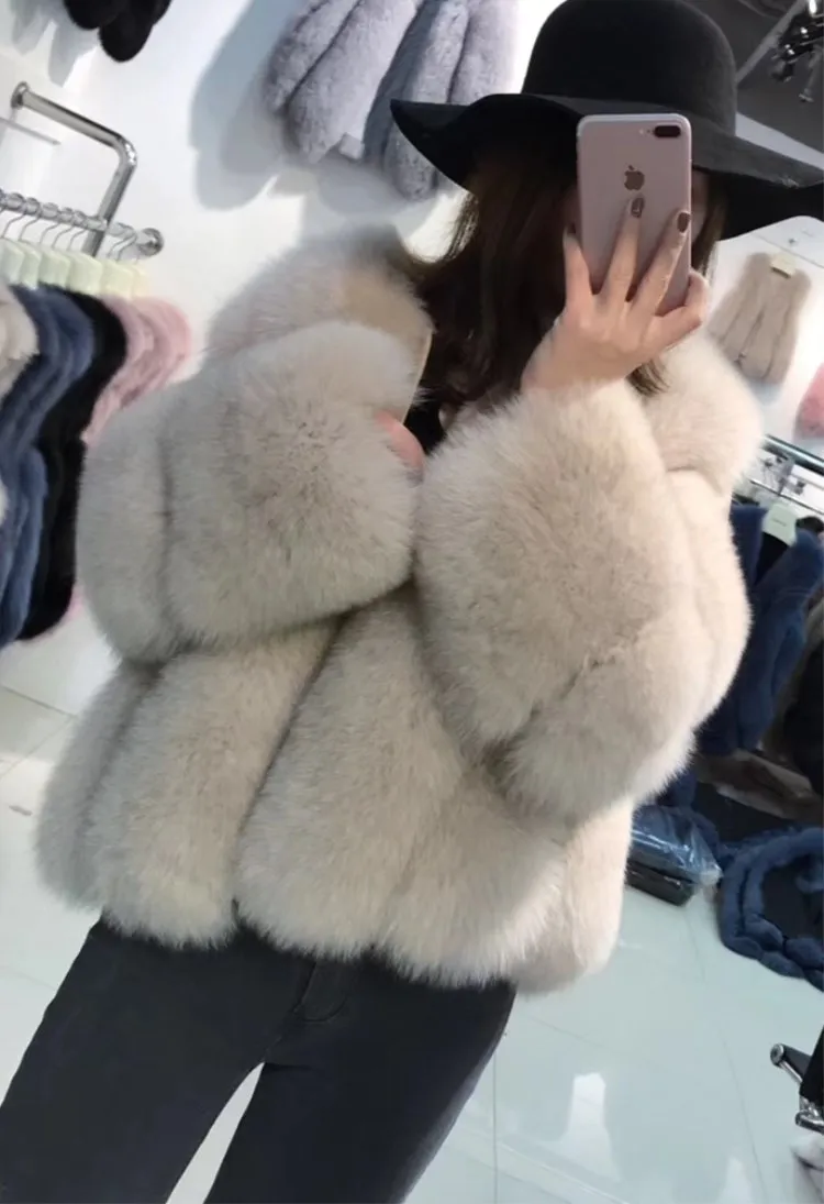 OFTBUY шуба из натурального Лисьего меха, зимняя женская куртка из натурального Лисьего меха, Толстая теплая уличная одежда, брендовая Роскошная верхняя одежда, повседневная мода
