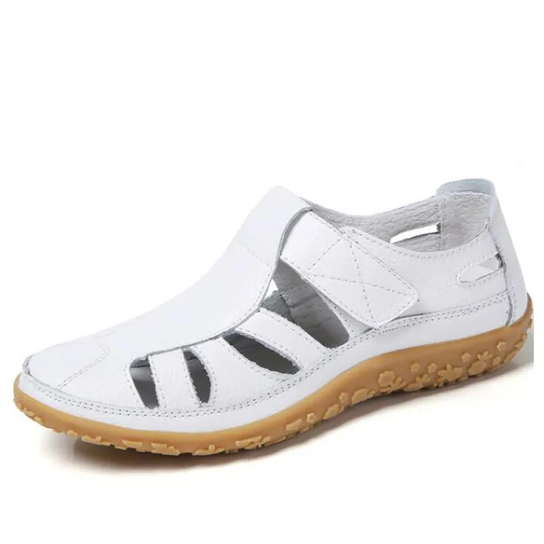 Белый TIMETANG Для женщин gladiatorsandals обувь натуральной телячьей кожи Hollowout flatsandals женские Повседневное мягкий bottomsummershoes Для женщин beachsandal - Цвет: Белый