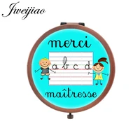 jweijiao merci maitresse brand compact mirror beauty health french letter hand mirror small mirrors for women ct290