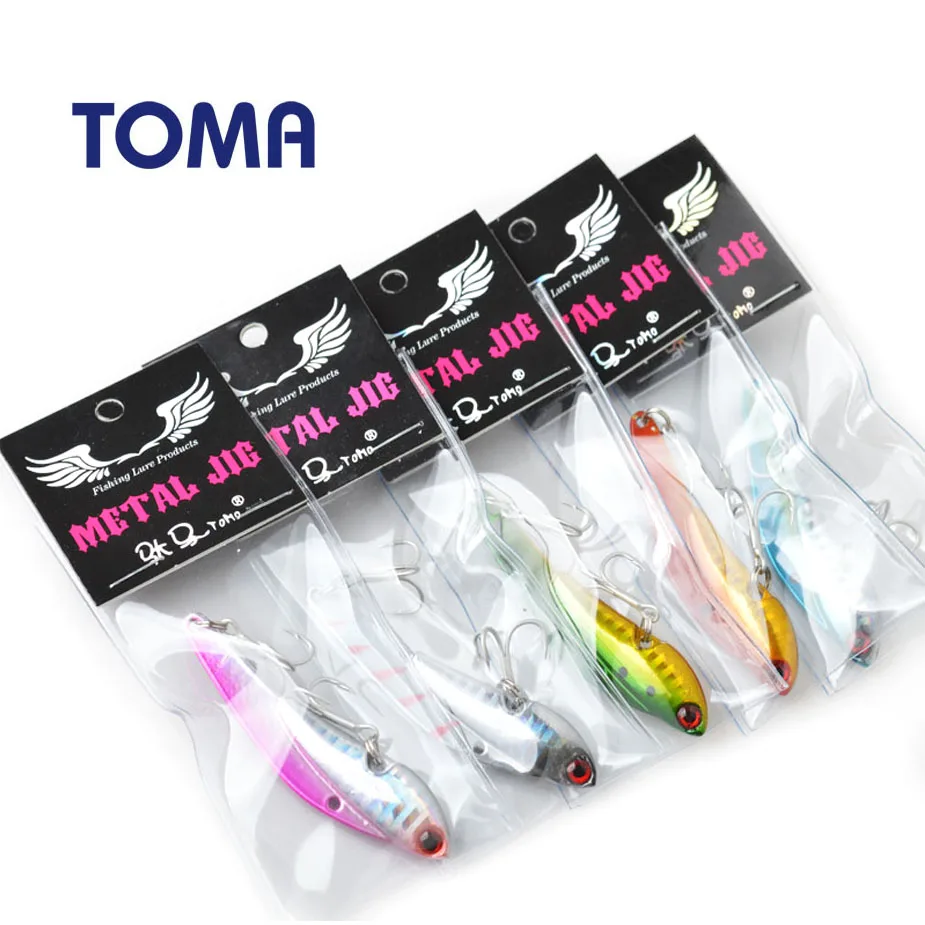 TOMA 1 шт. металлический воблер свинцовая Рыба Ложка приманка для рыбалки 26 г/75 мм 5