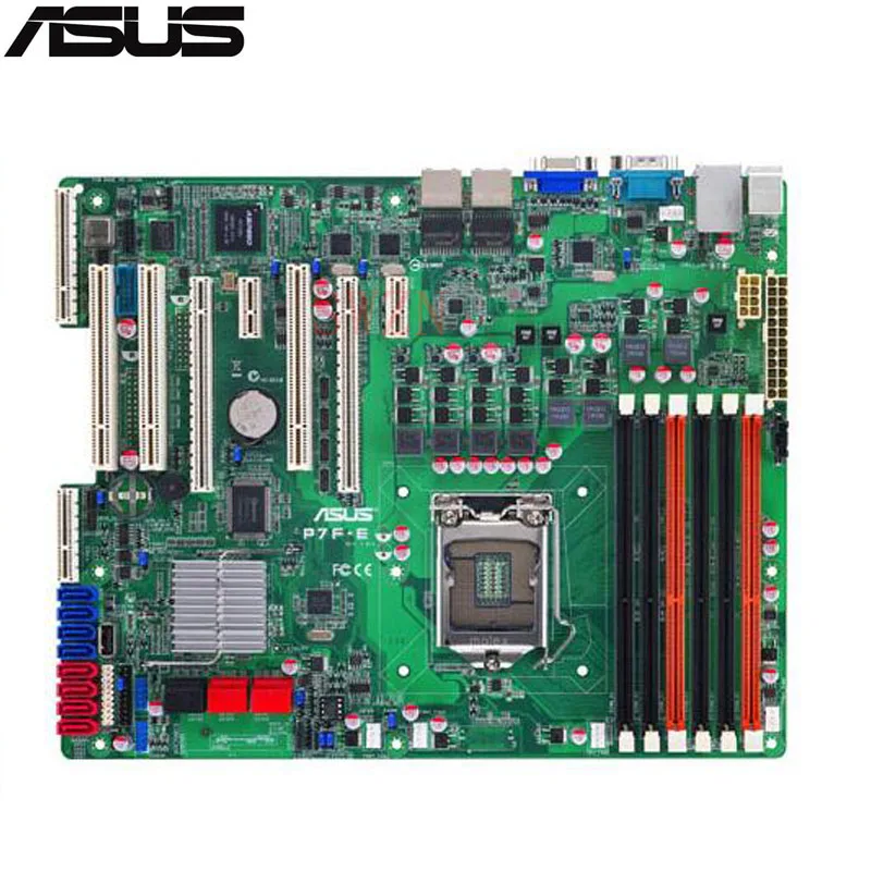 Оригинальный использовать сервер материнская плата для Asus P7F E Socket 1156 3400/core i7/core i5